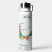 Aangepaste tekst Mexico Map Waterfles (Achterkant)