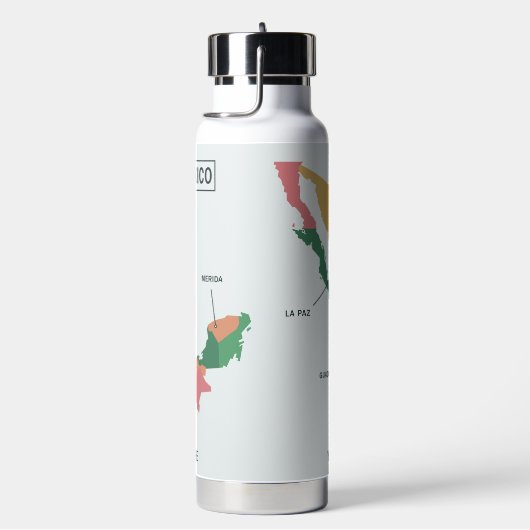 Aangepaste tekst Mexico Map Waterfles (Rechts)