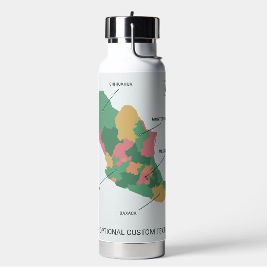 Aangepaste tekst Mexico Map Waterfles (Links)