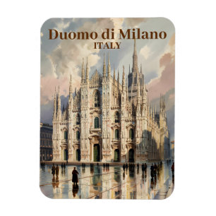 Aangepaste tekst Milaan Italië Duomo Vintage Water Magneet