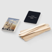 Aangepaste tekst Milano Italië Vintage Reizen fan  Handwaaier (Niet-gemonteerd)