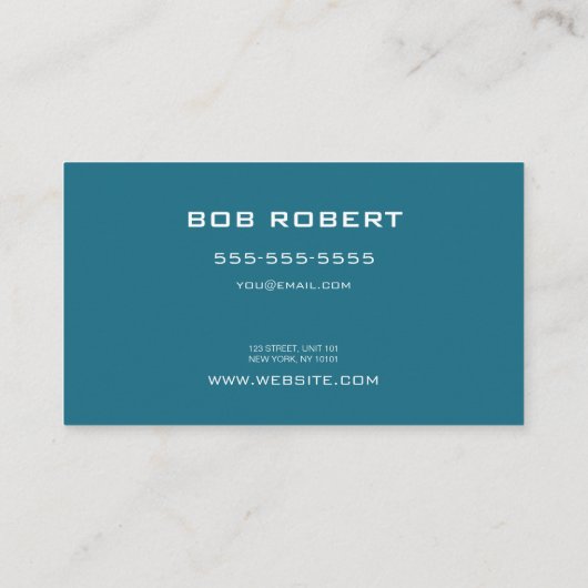 AANGEPASTE TEKST - Minimalistische Solid Blauwgroe Visitekaartje (Achterkant)