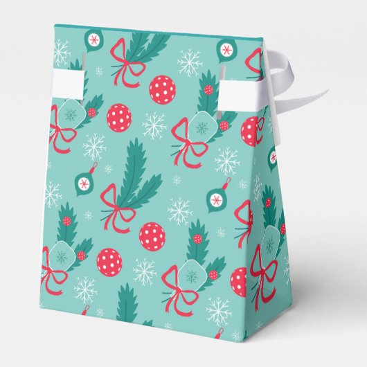 Aangepaste tekst Minty Green Pickleball Merry kers Bedankdoosjes (Achterkant)