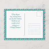 Aangepaste tekst Minty green Tennis kerst Briefkaart (Achterkant)