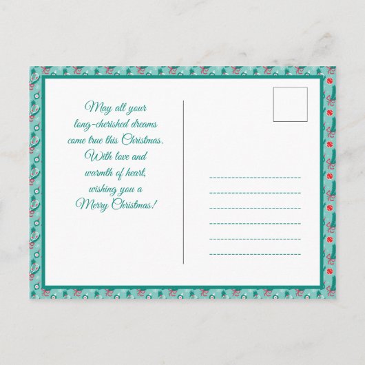 Aangepaste tekst Minty green Tennis kerst Briefkaart (Achterkant)