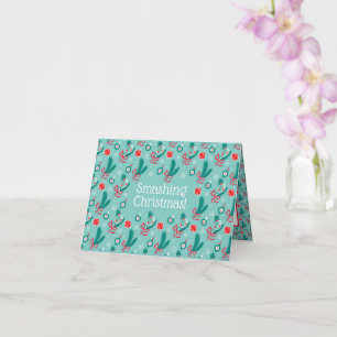 Aangepaste tekst Minty green Tennis kerst Kaart