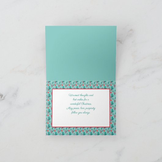 Aangepaste tekst Minty green Tennis kerst Kaart (Binnen)