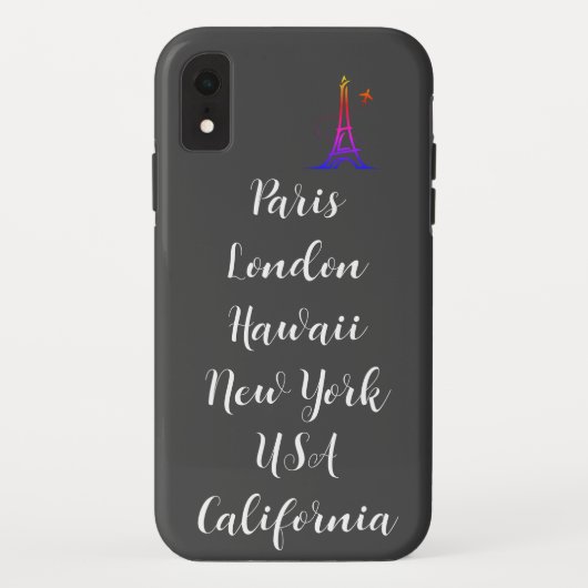 Aangepaste tekst modern design trendy paris zwart Case-Mate iPhone case (Achterkant)