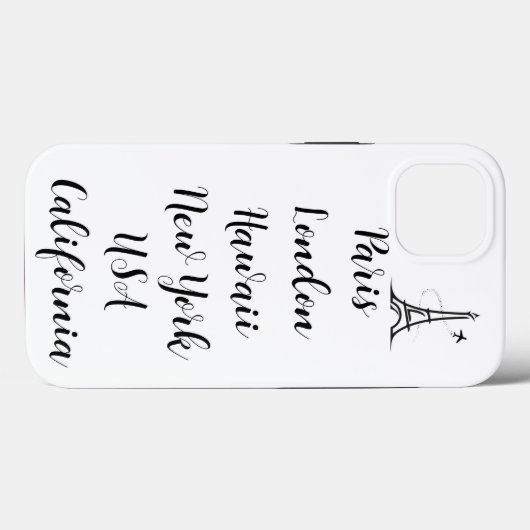 Aangepaste tekst modern design trendy paris zwart  Case-Mate iPhone case (Achterkant (horizontaal))