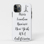 Aangepaste tekst modern design trendy paris zwart  Case-Mate iPhone case (Achterkant)