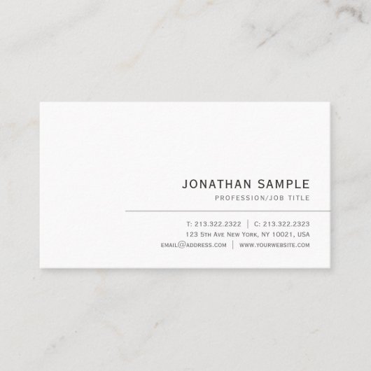 Aangepaste tekst modern elegante minimalistische p visitekaartje (Voorkant)