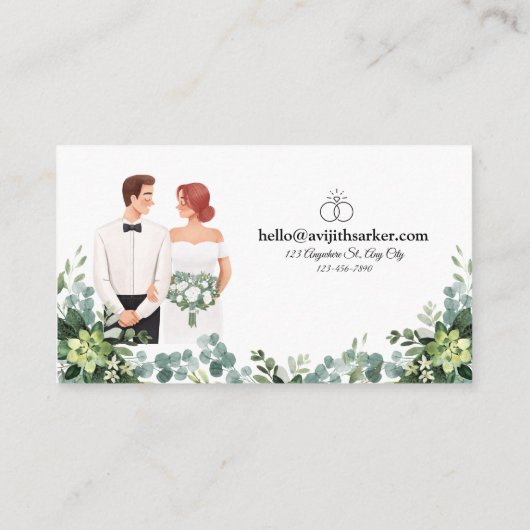 Aangepaste tekst Modern Floral Visitekaartje Informatiekaartje (Achterkant)