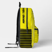 Aangepaste tekst modern heldergeel zwart Picklebal Bedrukte Rugzak (Links)
