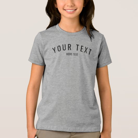 Aangepaste tekst Modern Kinder Boys Grey Triblend Tri-Blend Shirt (Voorkant)