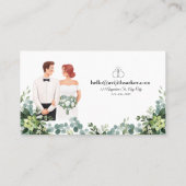 Aangepaste tekst Moderne Floral bruiloft Visitekaartje (Achterkant)