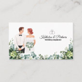 Aangepaste tekst Moderne Floral bruiloft Visitekaartje (Voorkant)