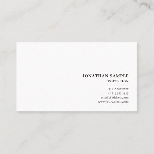 Aangepaste tekst Moderne minimalistische eenvoudig Visitekaartje (Voorkant)