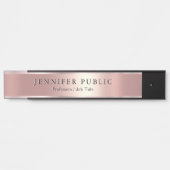Aangepaste tekst moderne sjabloon luxe roze goud n deurbordje (Voorkant)