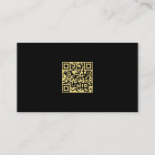 Aangepaste Tekst Moderne Sjabloon QR Code Zwart & Visitekaartje (Achterkant)