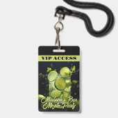 Aangepaste tekst Mojito Cocktail Badge (Voorzijde met lanyard)