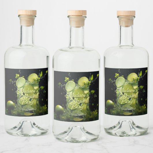 Aangepaste tekst Mojito Cocktail Likeurfles Etiket (Flessen)