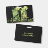 Aangepaste tekst Mojito Cocktails Badge (Voor- en achterkant)
