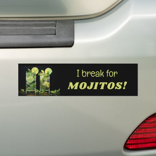 Aangepaste tekst Mojito Cocktails Bumpersticker (Op auto)