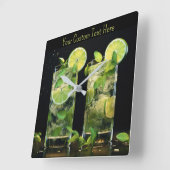 Aangepaste tekst Mojito Cocktails Vierkante Klok (Hoek)