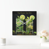 Aangepaste tekst Mojito Cocktails Vierkante Klok (Huis)