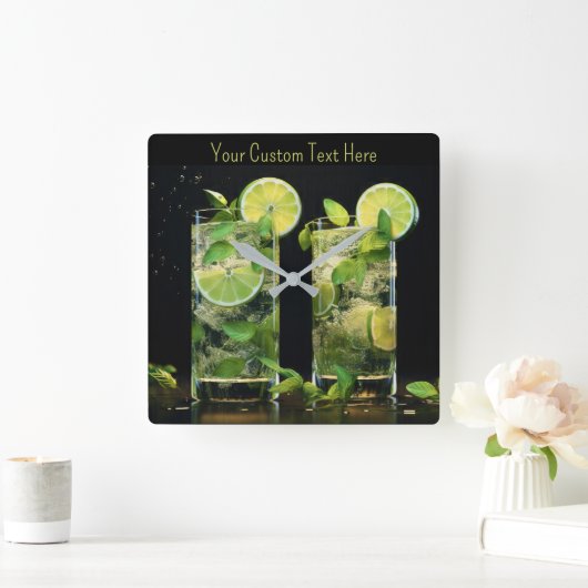 Aangepaste tekst Mojito Cocktails Vierkante Klok (Huis)