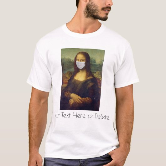 Aangepaste tekst Mona Lisa Kunst schilderen met ge T-shirt (Voorkant)