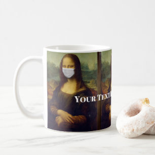 Aangepaste tekst Mona Lisa schilderen met gezichts Koffiemok