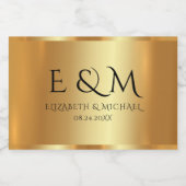 Aangepaste tekst monogram save the date glamour go sparkling wijnetiket (Enkel label)