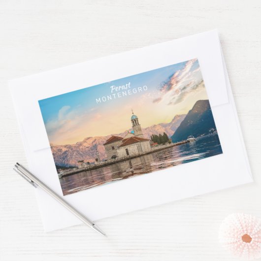 Aangepaste tekst Montenegro Rechthoekige Sticker (Envelop)