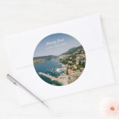 Aangepaste tekst Montenegro Ronde Sticker (Envelop)
