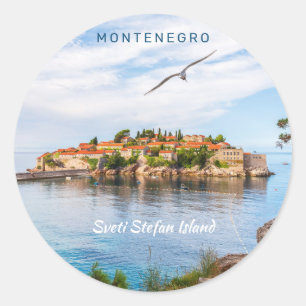 Aangepaste tekst Montenegro Ronde Sticker