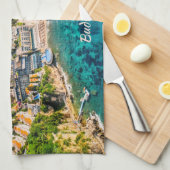 Aangepaste tekst Montenegro Theedoek (Quarter Fold)