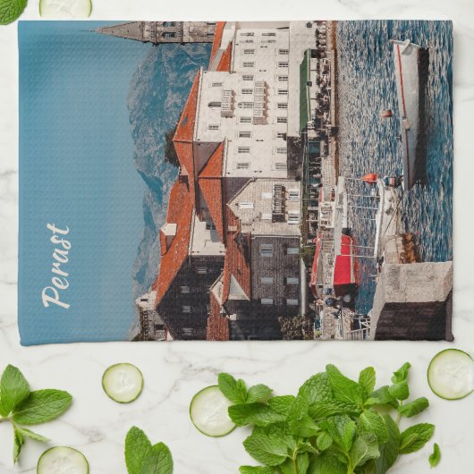 Aangepaste tekst Montenegro Theedoek (Gevouwen)