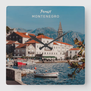 Aangepaste tekst Montenegro Vierkante Klok
