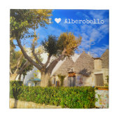 Aangepaste tekst, mooi uitzicht van Alberobello, A Tegeltje (Voorkant)