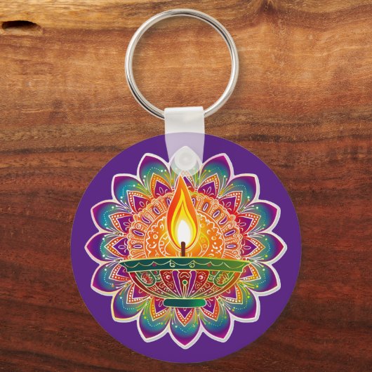 Aangepaste tekst Mooie Diwali Sleutelhanger (Voorkant)