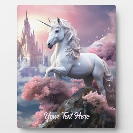 Aangepaste tekst Mooie Eenhoorn Fotoplaat (Voorkant)