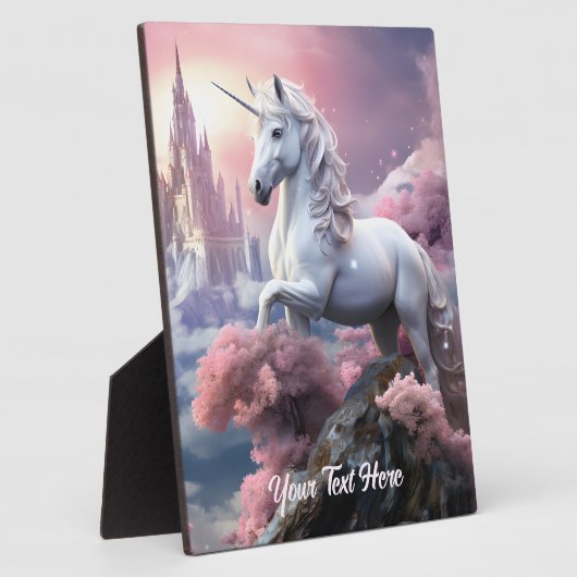Aangepaste tekst Mooie Eenhoorn Fotoplaat (Zijkant)
