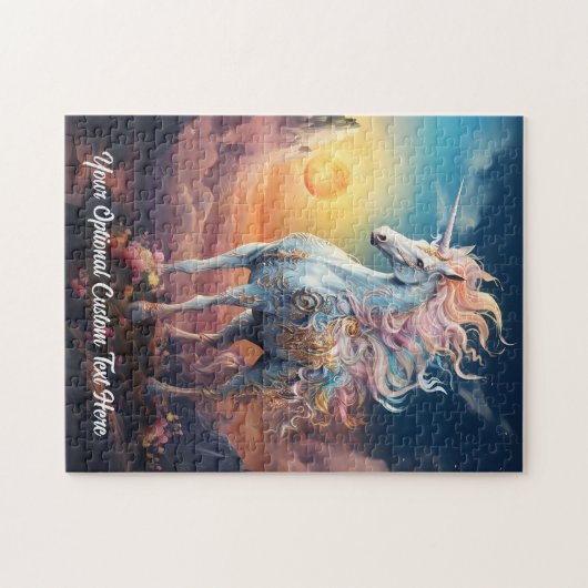 Aangepaste tekst Mooie Eenhoorn Legpuzzel (Horizontaal)