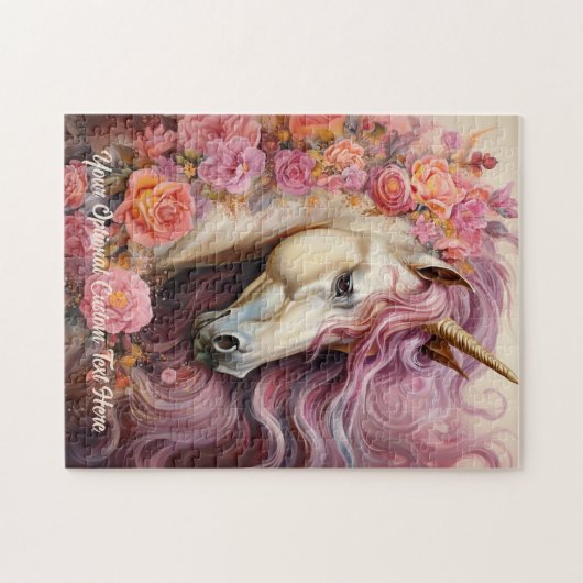 Aangepaste tekst Mooie Eenhoorn Legpuzzel (Horizontaal)