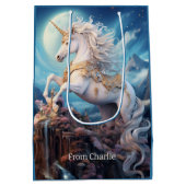 Aangepaste tekst Mooie Eenhoorns Medium Cadeauzakje (Achterkant)