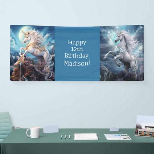 Aangepaste tekst Mooie Eenhoorns Spandoek (Beurs)