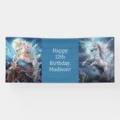 Aangepaste tekst Mooie Eenhoorns Spandoek (Horizontaal)