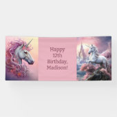 Aangepaste tekst Mooie Eenhoorns Spandoek (Horizontaal)