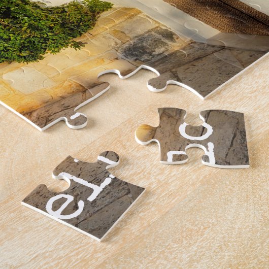 Aangepaste tekst, mooie stad Alberobello, Puglia Legpuzzel (Zijkant)